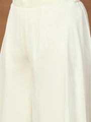 Women Floral Thread and Sequinned Embroidered Top with Palazzo