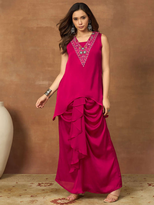 Embroidered Tunic with Palazzos