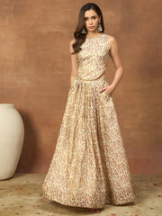 Women Ethnic Motifs Printed Top with Skirt