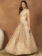 Women Ethnic Motifs Printed Top with Skirt