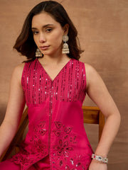 Floral Embroidered Top with Palazzos