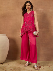 Floral Embroidered Top with Palazzos