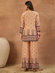 Indie Florals Silk Printed Top with Palazzos