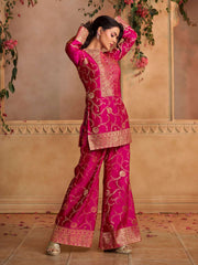 Floral Embroidered Tunic with Palazzos