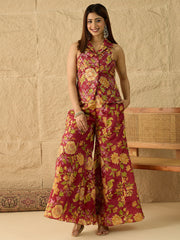Floral Printed Top with Palazzos