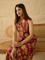 Floral Printed Top with Palazzos