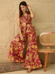 Floral Printed Top with Palazzos