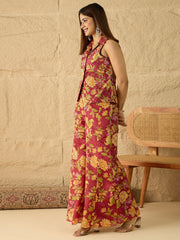 Floral Printed Top with Palazzos