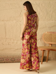 Floral Printed Top with Palazzos