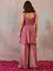Organza Embellished Top with Trousers
