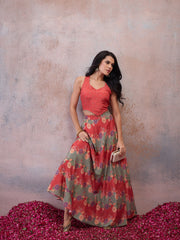Embroidered Top with Skirt