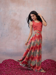 Embroidered Top with Skirt