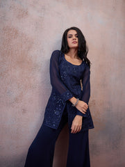 Floral Embellished Tunic with Palazzos
