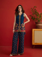 Floral Printed Top with Palazzos