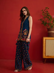 Floral Printed Top with Palazzos