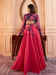 Purple Print Blouson Top