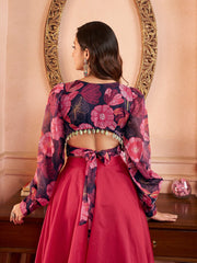 Purple Print Blouson Top