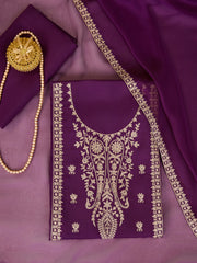 Floral Embroidered Unstitched Dress Material