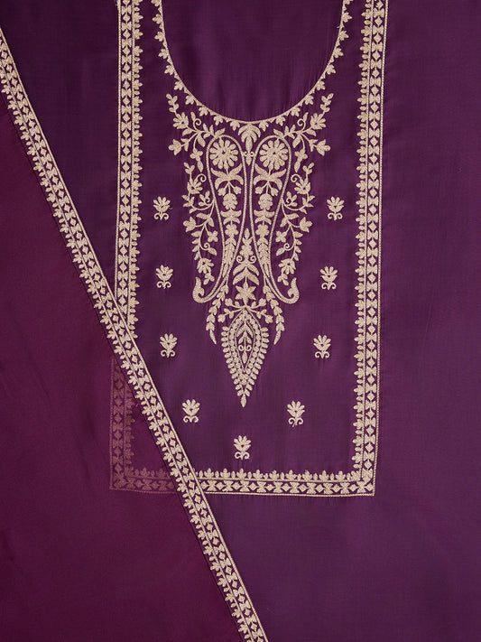 Floral Embroidered Unstitched Dress Material