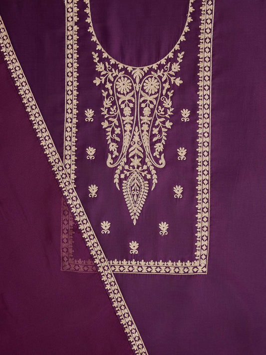 Floral Embroidered Unstitched Dress Material