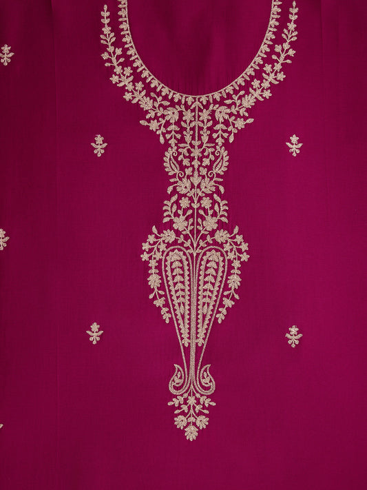 Floral Embroidered Unstitched Dress Material