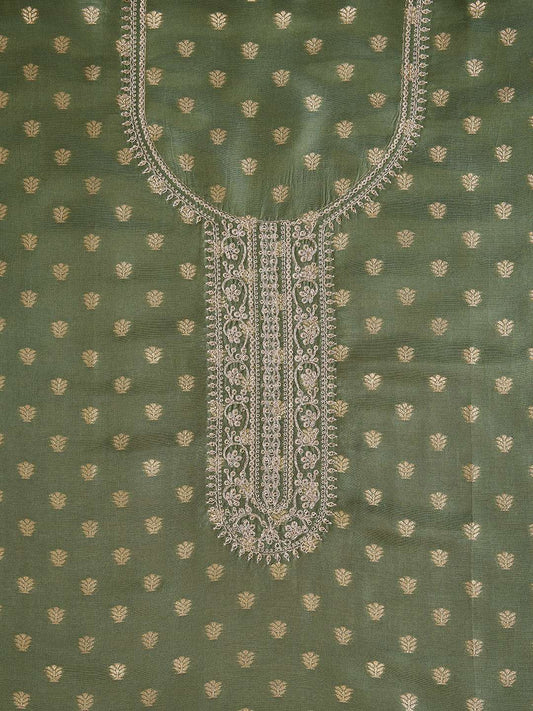 Woven Design Zari Pure Silk Unstitched Dress Material