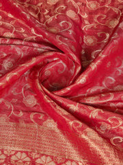 Floral Woven Design Zari Unstitched Dress Material