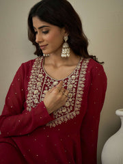 Women Embroidered A-Line Maxi Ethnic Dresses