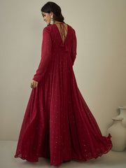 Women Embroidered A-Line Maxi Ethnic Dresses