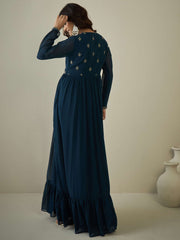 Embroidered Ruffle Ethnic Dress