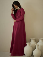 Women's Ethnic Motifs Sequinned Embroidered Maxi Ethnic Dresses