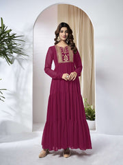 Embroidered Tiered Maxi Dress
