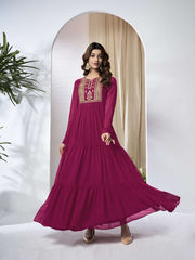 Embroidered Tiered Maxi Dress