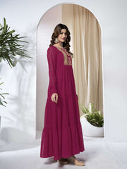 Embroidered Tiered Maxi Dress