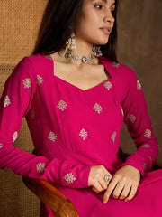 Ethnic Motif Zari Embroidered A-Line Maxi Dress