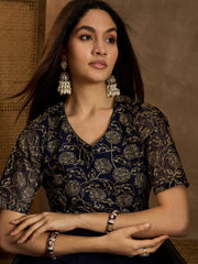 Floral Embroidered Fit & Flared Maxi Dress