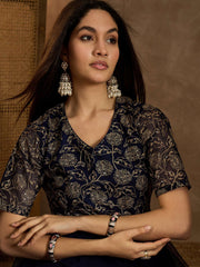 Floral Embroidered Fit & Flared Maxi Dress