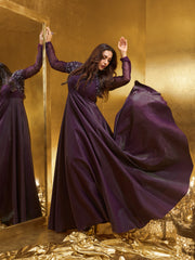 Embroidered A-Line Ethnic Maxi Dress