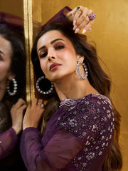 Embroidered A-Line Ethnic Maxi Dress