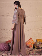 Embellished Square Neck Gown Maxi Georgette Ethnic Dress