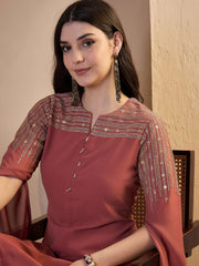 Women Ethnic Motifs Sequinned Embroidered Ethnic Dress