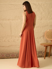 Embroidered Round Neck Gown Ethnic Dresses