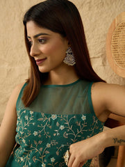 Embroidered A-Line Ethnic Dresses