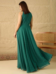 Embroidered A-Line Ethnic Dresses