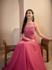 Women Floral Zari and Sequinned Embroidered Ethnic Dress