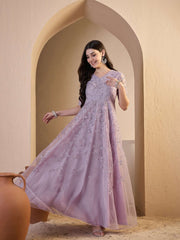 Ethnic Motifs Embroidered Flared Ethnic Dress