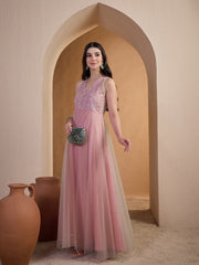 Women Floral Thread Embroidered Ethnic Dress