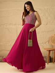 Embroidered Gown Maxi Ethnic Dresses