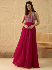 Embroidered Gown Maxi Ethnic Dresses