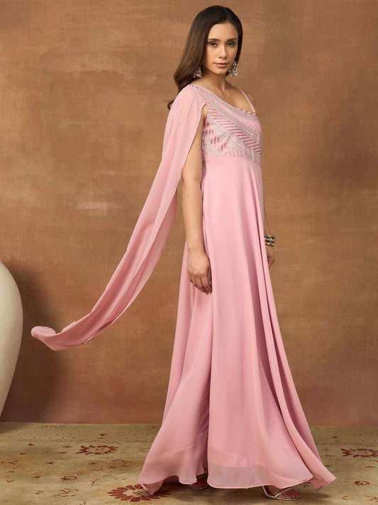 Embellished One Shoulder Gown Ethnic Dresses